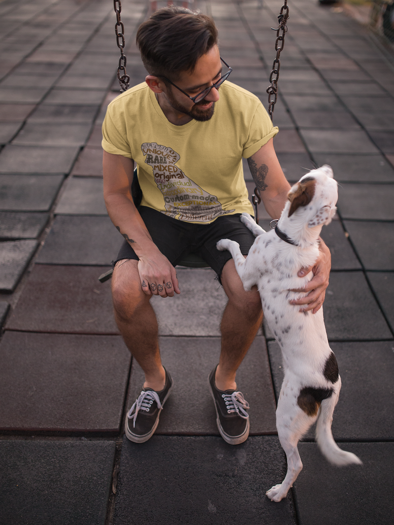 Mutt - cute dog shape - light colored Unisex t-shirt