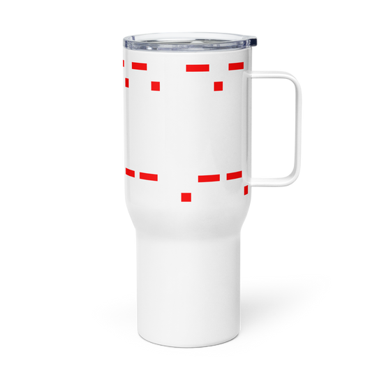 Word 1: Rhymes with Duck. Word 2: Mango Mussolini Travel mug with a handle