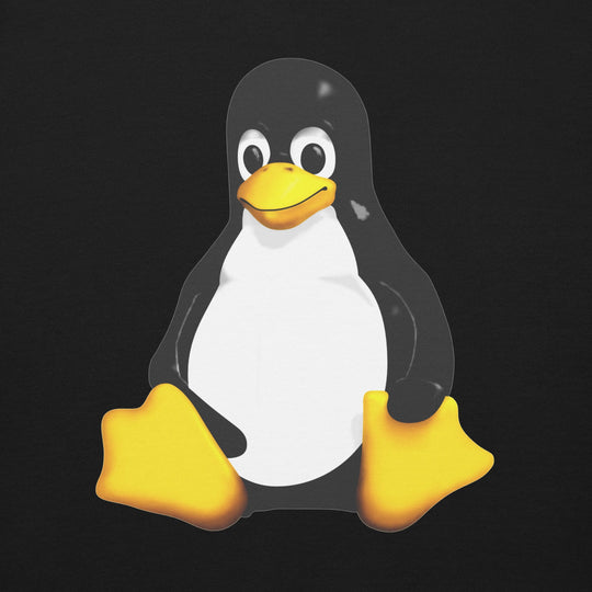 Unisex sweatshirt with vibrant Tux, the Linux mascot graphic, for open-source enthusiasts.