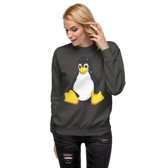Unisex sweatshirt featuring Tux, the Linux mascot, in a vibrant design.