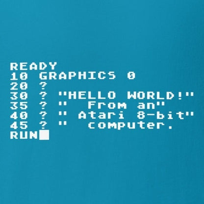 Atari 8-bit 8K BASIC 'Hello World' Unisex T-shirt