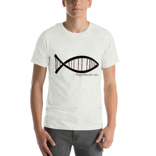 Science DNA Fish Unisex T-shirt featuring deoxyribonucleic acid design, combining science and style.