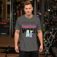 Ex Military Woke AF unisex t-shirt, soft, lightweight, active duty American design.
