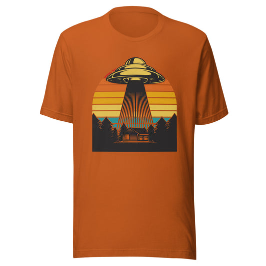 UFO Abduction with Retro Sunset Unisex t-shirt