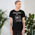 Atheism is a religion like OFF is a TV station - white Unisex t-shirt