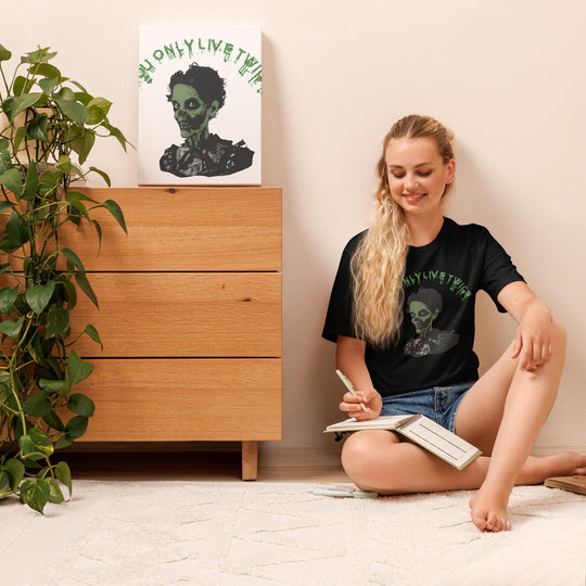 Vintage zombie unisex t-shirt, You Only Live Twice design, soft and lightweight.