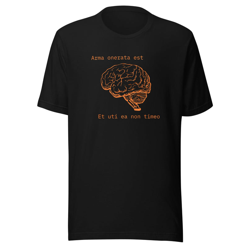 80s style mainframe brain scan in glowing amber monochrome with Latin text on black background