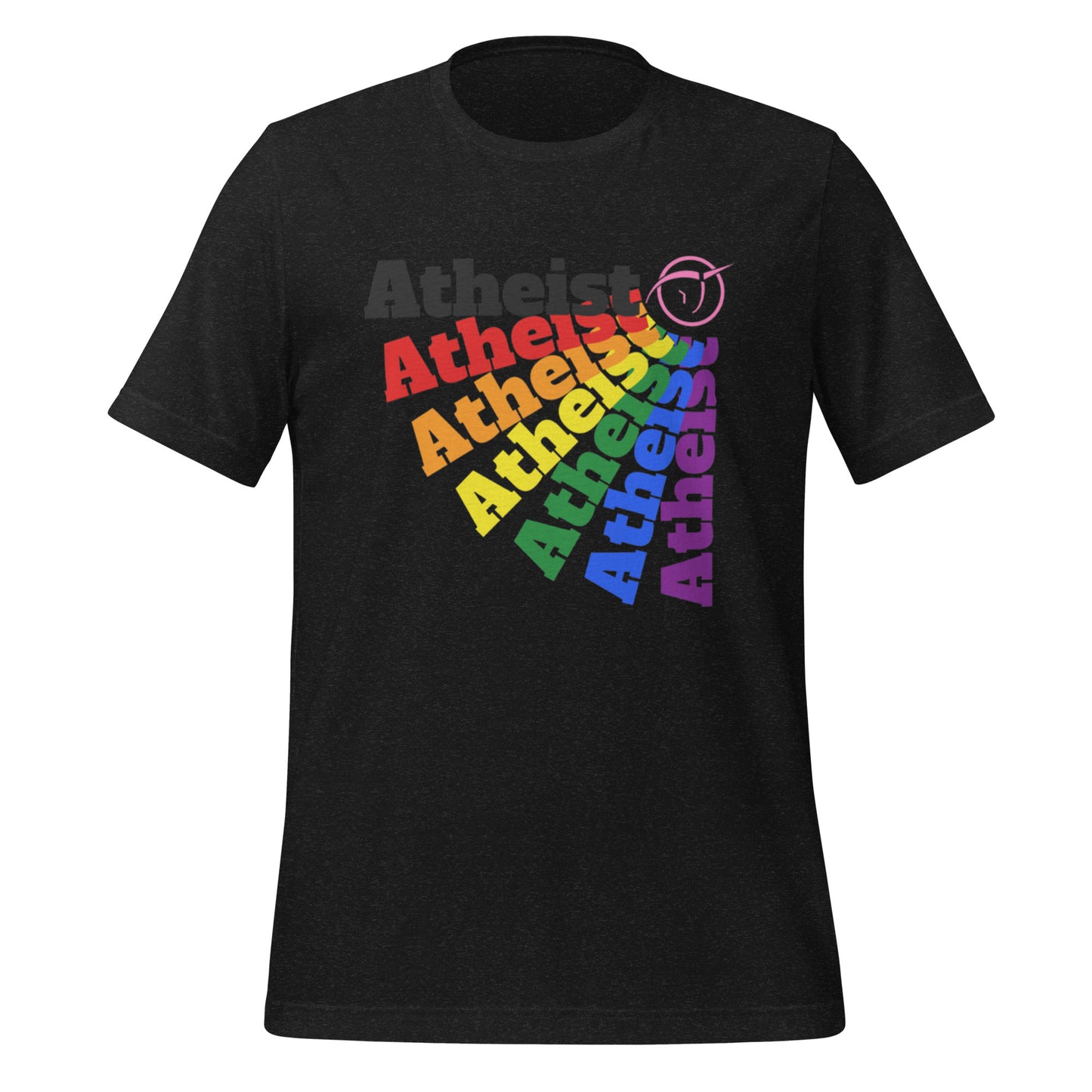 Rainbow Atheist with Invisible Pink Unicorn Unisex t-shirt