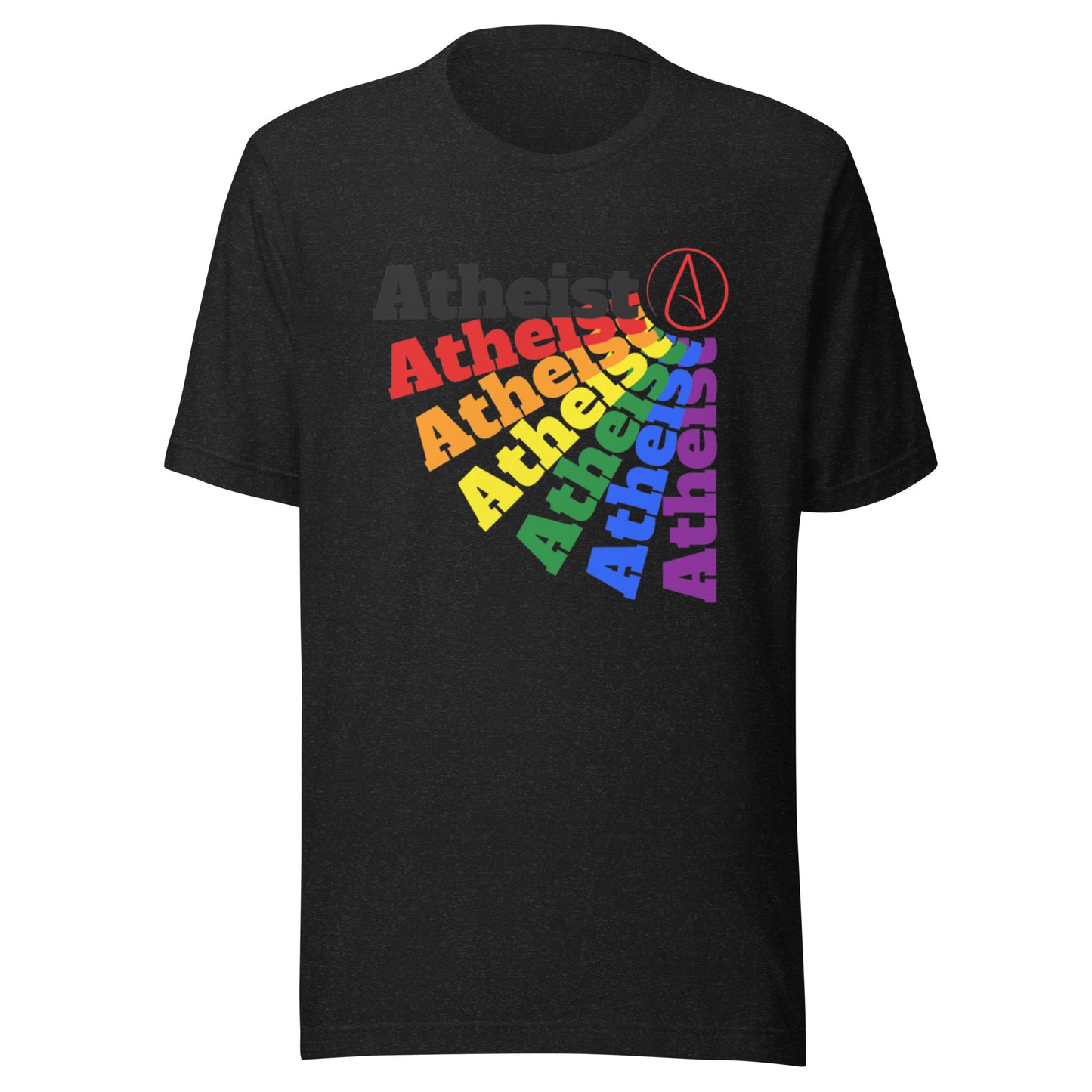 Rainbow Atheist with Atheist symbolUnisex t-shirt