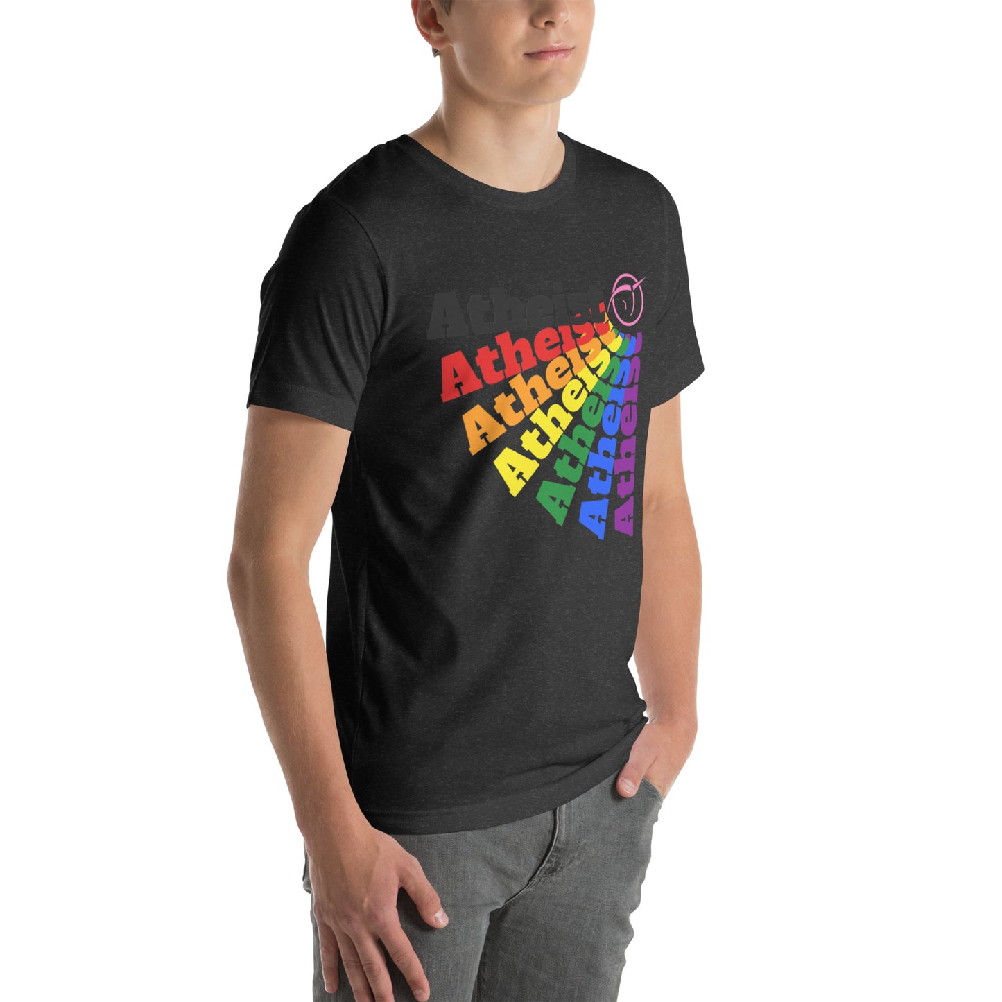 Rainbow Atheist with Invisible Pink Unicorn Unisex t-shirt