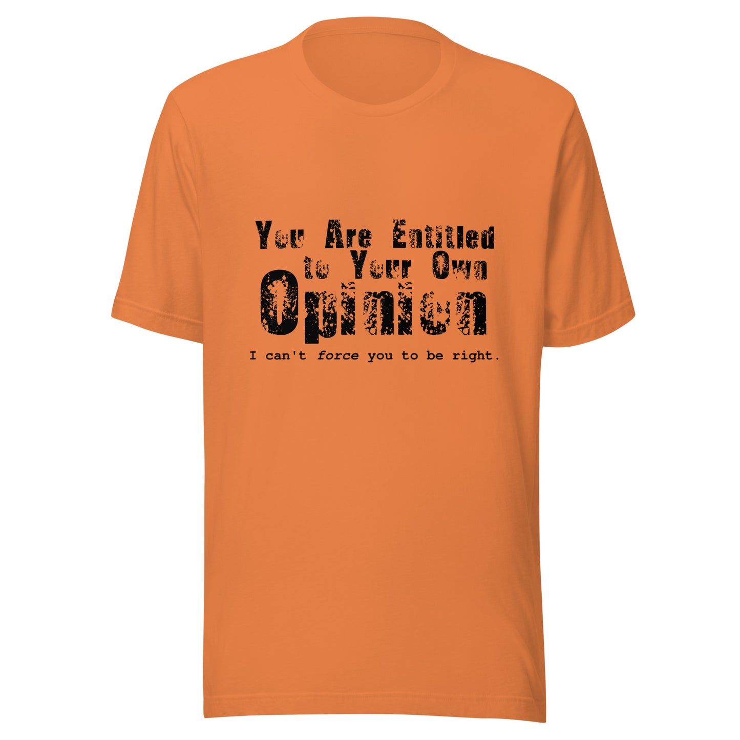 You Are Entitled to Your Own Opinion (black) Unisex t-shirt