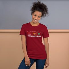 Dark unisex t-shirt with "Mother - the Element of Life" design, soft and lightweight fabric.