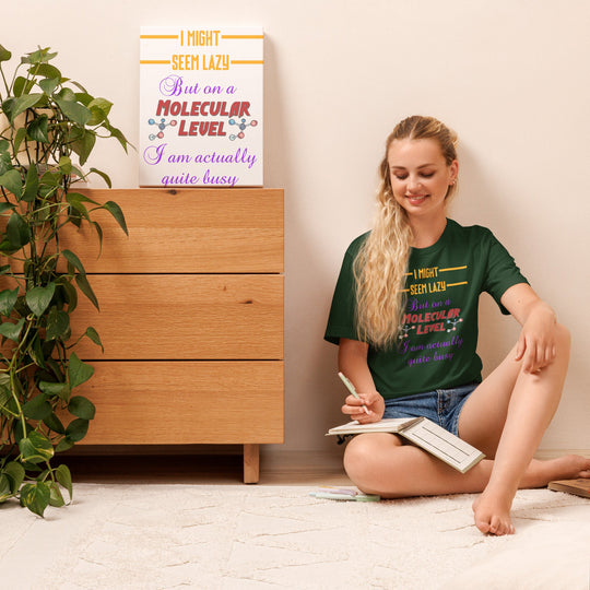 Unisex t-shirt with "I Might Seem Lazy" slogan, soft and lightweight fabric, ideal for all.