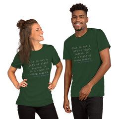 Unisex t-shirt with Cory Booker quote, soft and lightweight, available in multiple sizes.