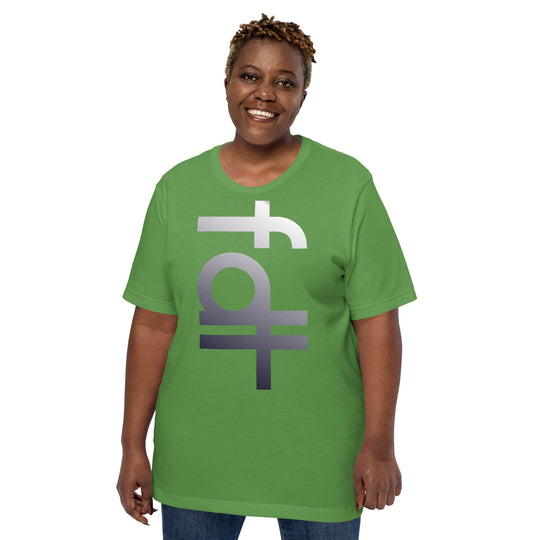 Unisex green t-shirt with FDT portrait design, soft cotton blend, comfortable fit.