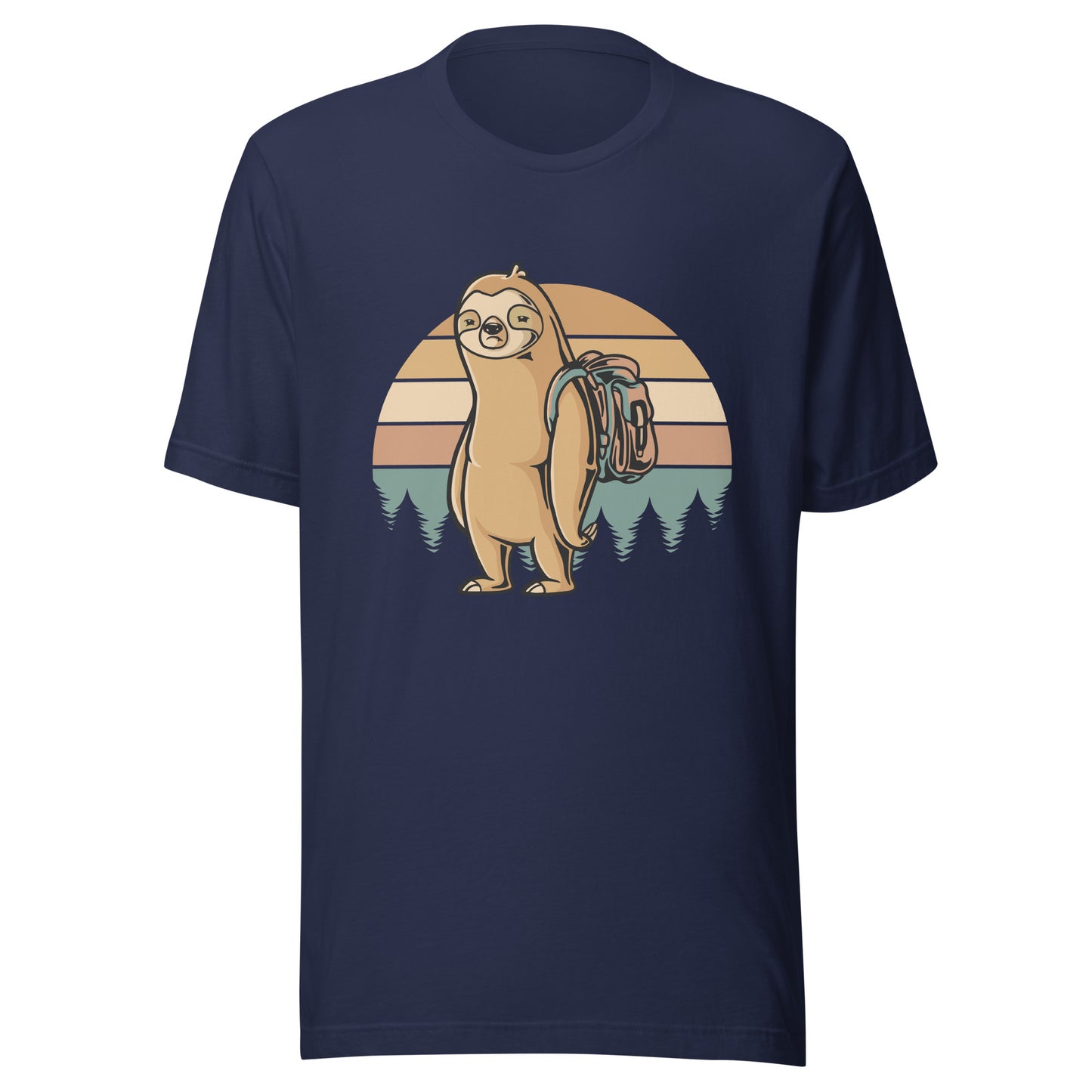 Sloth Hiking through Evergreen Forest Unisex t-shirt