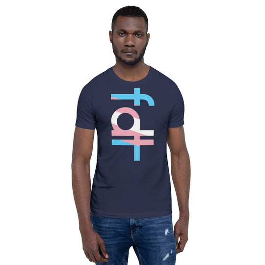 Unisex t-shirt with trans flag colors design, soft and lightweight for all-day comfort.