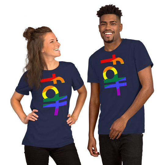 Unisex t-shirt with fdt pride colors design, soft and lightweight for comfort.