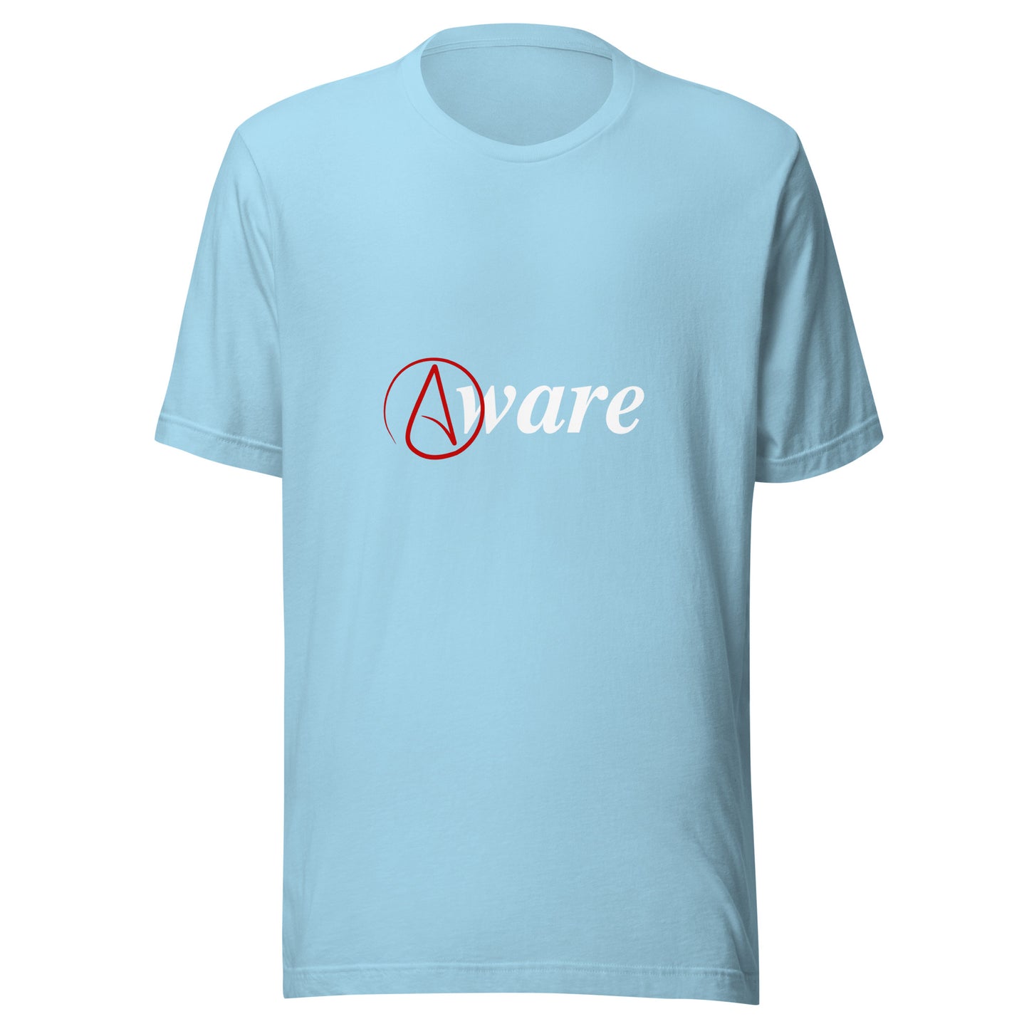 Atheist Symbol 'Aware' (red and white design) Unisex t-shirt