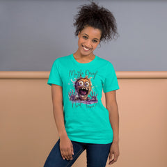 Unisex t-shirt with quirky "Perhaps Decaf Next Time?" graphic design, soft and lightweight fabric.