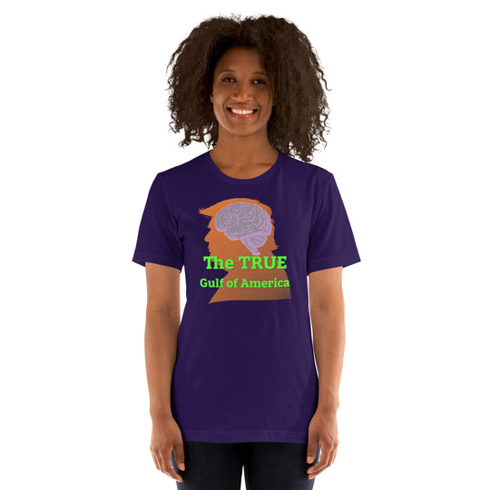 Unisex t-shirt featuring "The TRUE Gulf of America" design, soft and lightweight fabric.