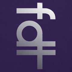 Unisex t-shirt featuring an abstract FDT portrait design on a purple background.