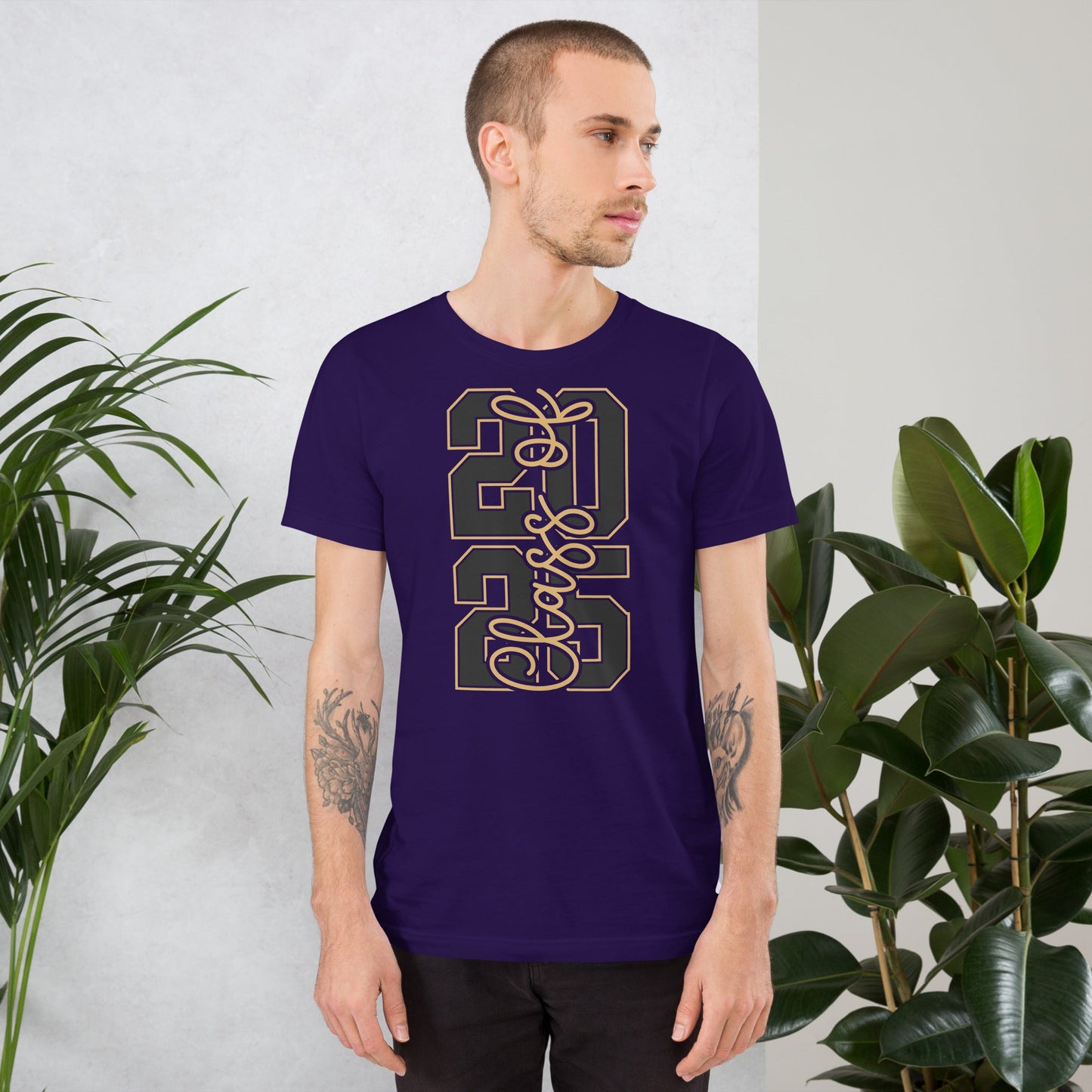 Unisex t-shirt featuring "Class of 2026" vertical design.
