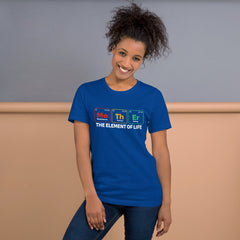 Dark unisex t-shirt with "Mother - the Element of Life" design, comfortable fit.