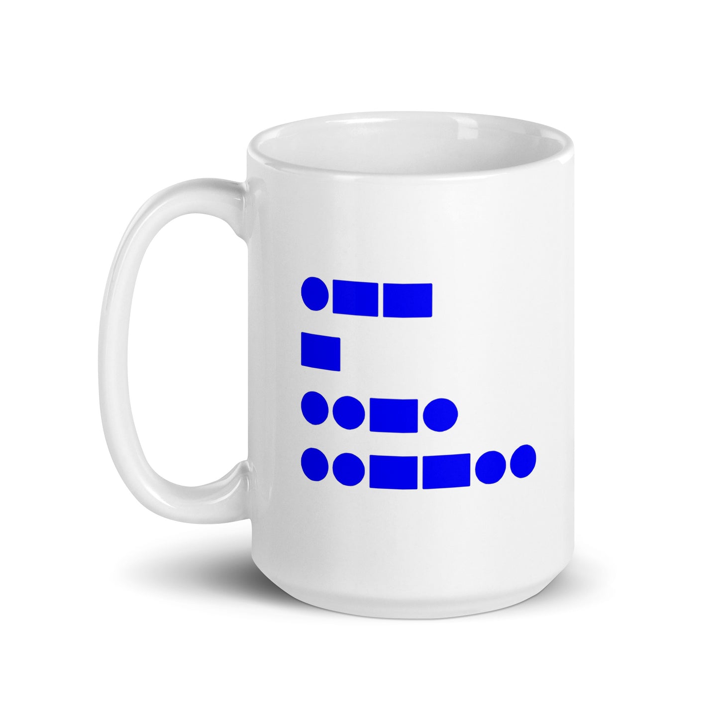 WTF? (in American Morse Code) White glossy mug