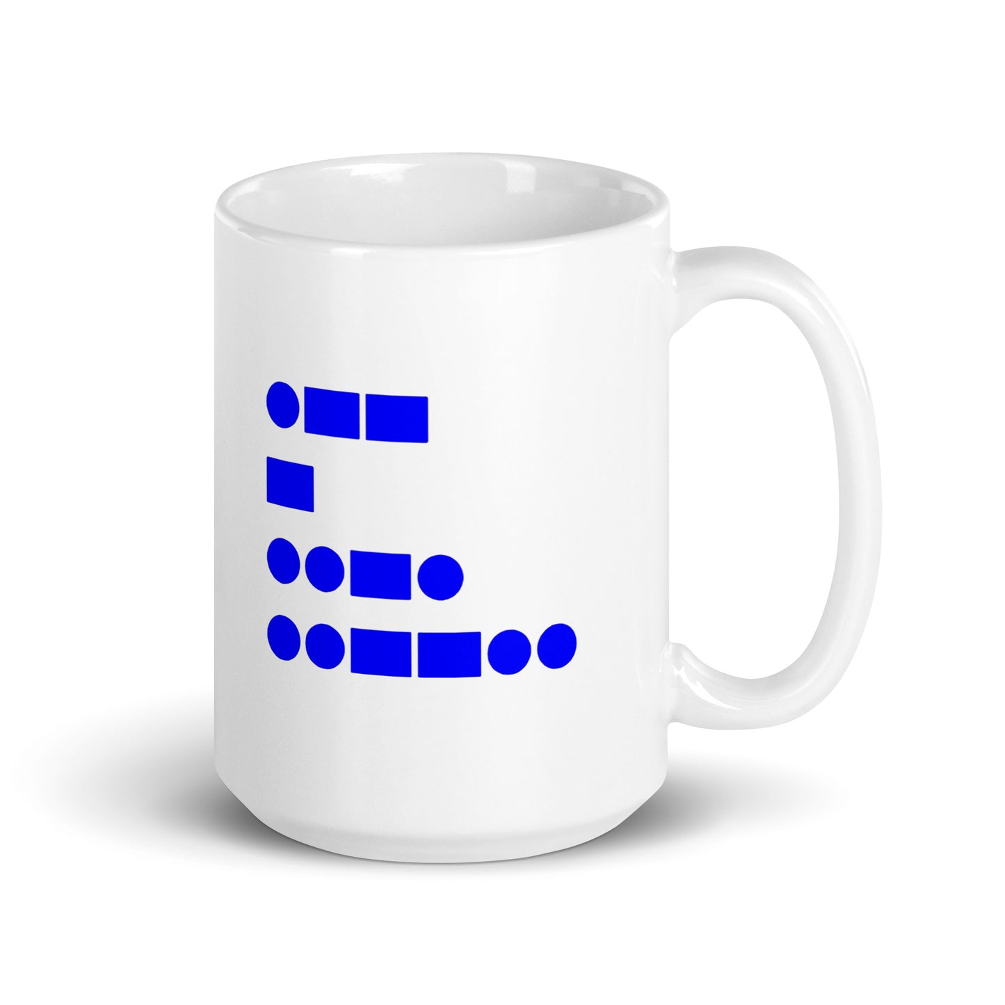 WTF? (in American Morse Code) White glossy mug