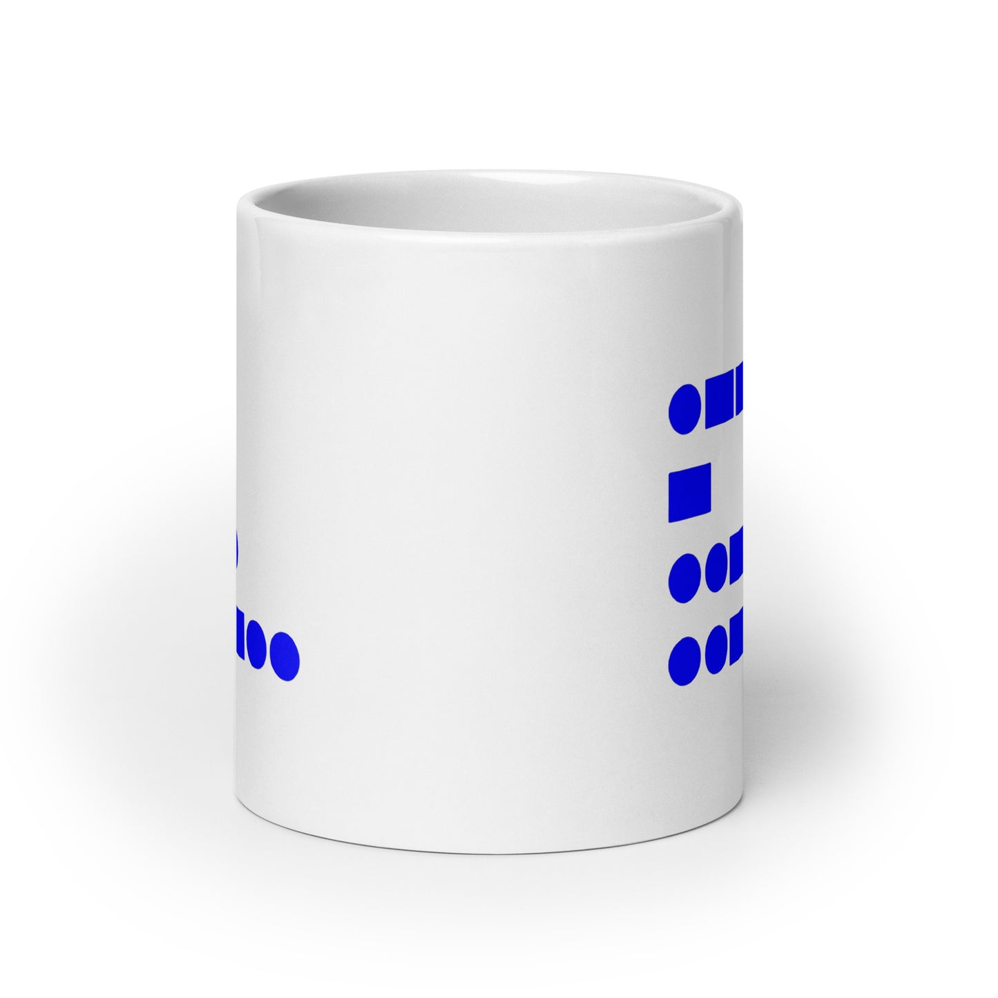 WTF? (in American Morse Code) White glossy mug