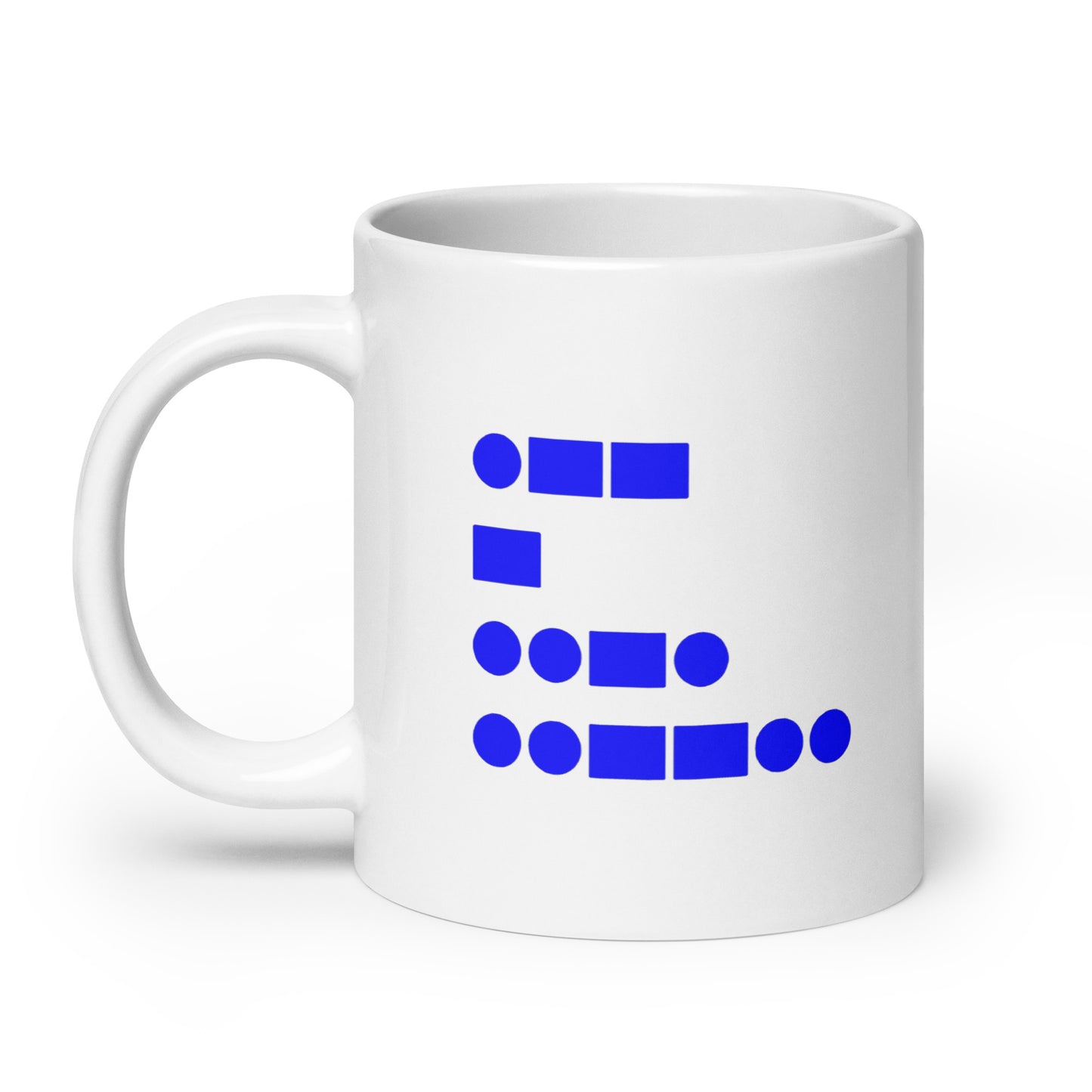 WTF? (in American Morse Code) White glossy mug