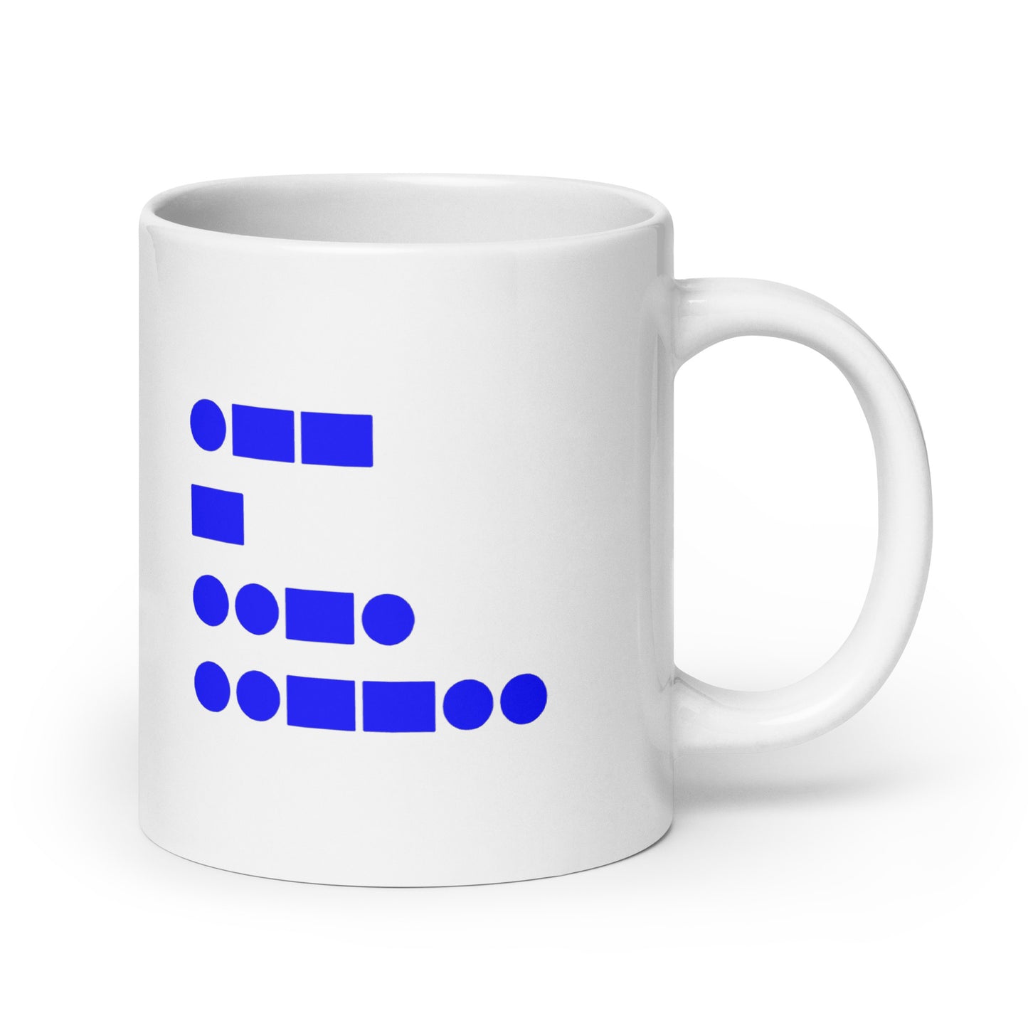 WTF? (in American Morse Code) White glossy mug